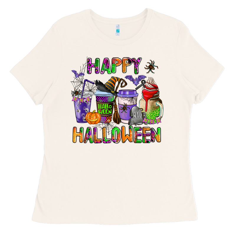 Happy Halloween Coffee Cups Ladies Tee by AdoDesignShop | Teevron