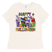 Bone happy halloween coffee cups Ladies Tee - AdoDesignShop