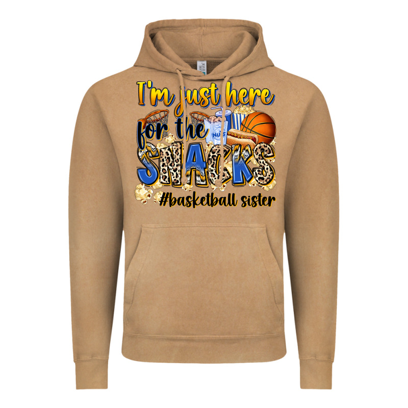 Im Just Here For The Snacks Basketball Sister Vintage Hoodie by Zillion Design Studio | Teevron