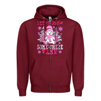 Burgundy let it snow somewhere else Zipper Hoodie - AdoDesignShop