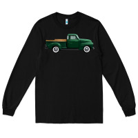 Black western green truck right side view 1 Long Sleeve Tee - FaDigitalArtStudio