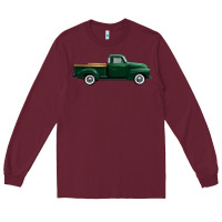 Burgundy western green truck right side view 1 Long Sleeve Tee - FaDigitalArtStudio