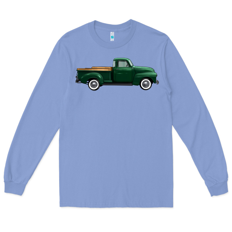 Western Green Truck Right Side View 1 Long Sleeve Tee by FaDigitalArtStudio | Teevron