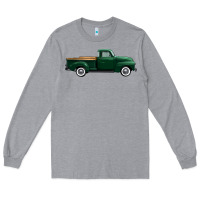 Heather Grey western green truck right side view 1 Long Sleeve Tee - FaDigitalArtStudio