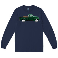 Navy western green truck right side view 1 Long Sleeve Tee - FaDigitalArtStudio