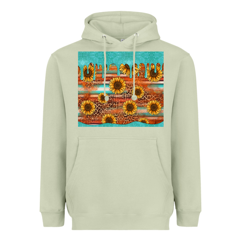 Turquoise Leopard Distressed Serape Background Tumbler Heavyweight Hoodie by Jasminsmagicworld | Teevron