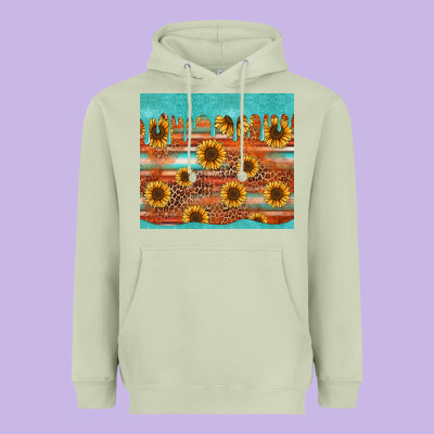 Turquoise Leopard Distressed Serape Background Tumbler Heavyweight Hoodie Designed By Jasminsmagicworld