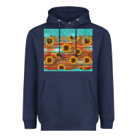 Navy turquoise leopard distressed serape background tumbler Heavyweight Hoodie - Jasminsmagicworld
