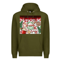 Army Green christmas hot chocolate Premium Hoodie - MaliasSmallBusiness