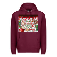 Burgundy christmas hot chocolate Premium Hoodie - MaliasSmallBusiness