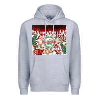 Heather Grey christmas hot chocolate Premium Hoodie - MaliasSmallBusiness