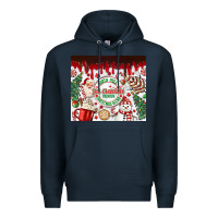 Navy christmas hot chocolate Premium Hoodie - MaliasSmallBusiness