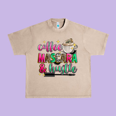 Coffee Mascara And Hustle Urban Heavy Tee Designed By Zillion Design Studio