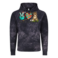 Cloud Black peace love collie Vintage Hoodie - texasbilliewilder
