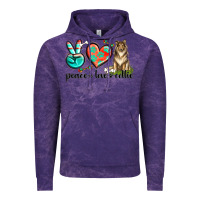 Cloud Purple peace love collie Vintage Hoodie - texasbilliewilder