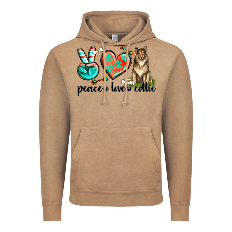 Peace Love Collie Vintage Hoodie by texasbilliewilder | Teevron