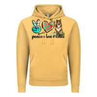 Vintage Mustard peace love collie Vintage Hoodie - texasbilliewilder