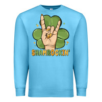 Ocean Blue st. patrick's day shamrockin' Premium Sweatshirt - MaliasSmallBusiness
