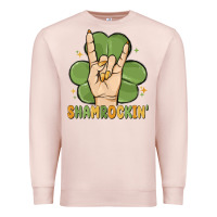 Pale Pink st. patrick's day shamrockin' Premium Sweatshirt - MaliasSmallBusiness