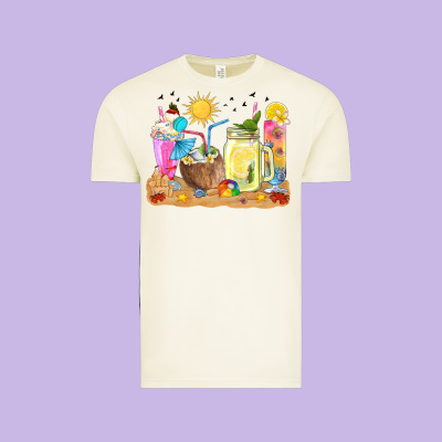 Summer Drinks Coffee Cups Vintage Tee Designed By Texasbilliewilder