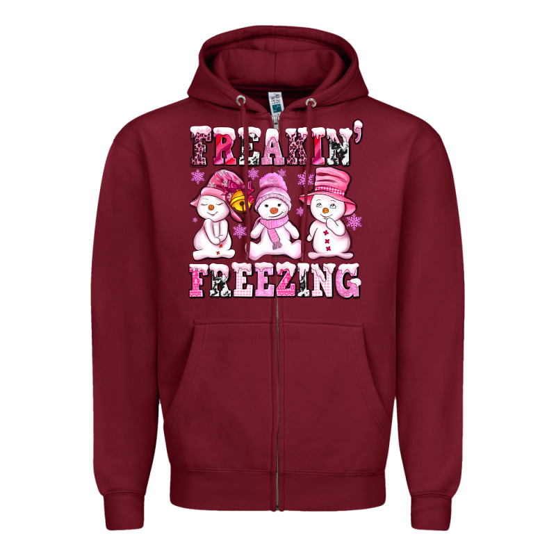 Freaking Freezing With Snowmans Zipper Hoodie by AdoDesignShop | Teevron