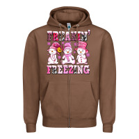 Chestnut freaking freezing with Snowmans Zipper Hoodie - AdoDesignShop