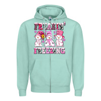 Seafoam freaking freezing with Snowmans Zipper Hoodie - AdoDesignShop