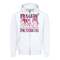 White freaking freezing with Snowmans Zipper Hoodie - AdoDesignShop