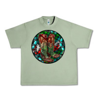 Oil Green Christmas Cowboy Boots Urban Heavy Tee - RanaPortraitStore