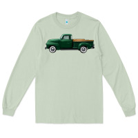 Matcha western green truck right side view Long Sleeve Tee - FaDigitalArtStudio