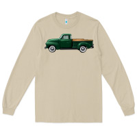 Mushroom western green truck right side view Long Sleeve Tee - FaDigitalArtStudio