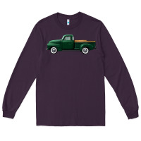Plum western green truck right side view Long Sleeve Tee - FaDigitalArtStudio