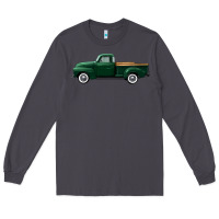 Smoke western green truck right side view Long Sleeve Tee - FaDigitalArtStudio