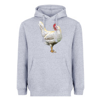 Heather Grey leghorn chicken Heavyweight Hoodie - LillyAllenDesigns