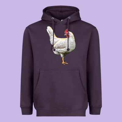 Leghorn Chicken Heavyweight Hoodie Designed By Lillyallendesigns