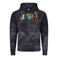 Cloud Black peace love cowboy Vintage Hoodie - texasbilliewilder