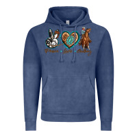 Vintage Denim peace love cowboy Vintage Hoodie - texasbilliewilder