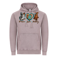 Vintage Zinc peace love cowboy Vintage Hoodie - texasbilliewilder