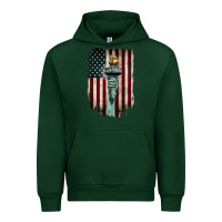 Forest Green statue of liberty torch Urban Hoodie - BarkalooDesign