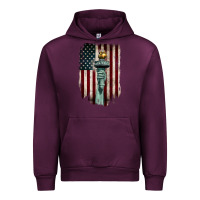 Mauve Wine statue of liberty torch Urban Hoodie - BarkalooDesign