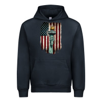 Navy statue of liberty torch Urban Hoodie - BarkalooDesign