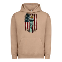 Pigment Burro statue of liberty torch Urban Hoodie - BarkalooDesign