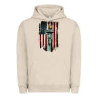 Pigment French Oak statue of liberty torch Urban Hoodie - BarkalooDesign