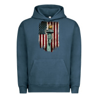 Pigment Midnight Navy statue of liberty torch Urban Hoodie - BarkalooDesign