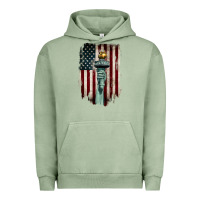 Pigment Oil Green statue of liberty torch Urban Hoodie - BarkalooDesign