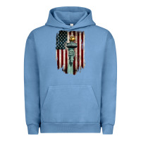 Pigment Pebble Blue statue of liberty torch Urban Hoodie - BarkalooDesign