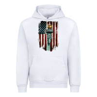 White statue of liberty torch Urban Hoodie - BarkalooDesign
