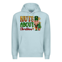 Blue Mist Nuts about Christmas Nutcracker Premium Hoodie - NancyCooperArtShop