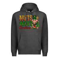 Charcoal Heather Nuts about Christmas Nutcracker Premium Hoodie - NancyCooperArtShop