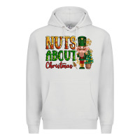 Dove Grey Nuts about Christmas Nutcracker Premium Hoodie - NancyCooperArtShop